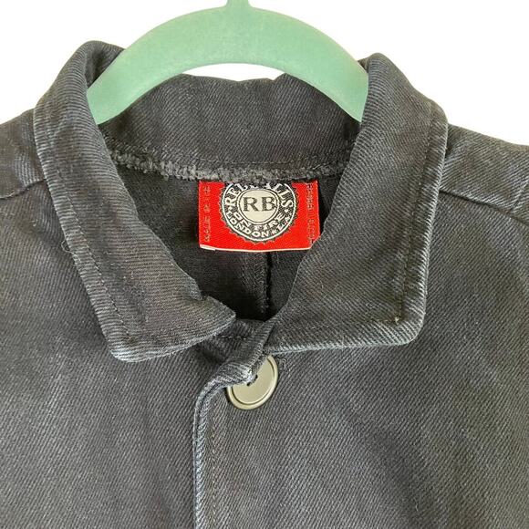 Red Balls On Fire Vtg Matrix Coat Trench Coat Mens Small Black Full Length - Picture 10 of 16